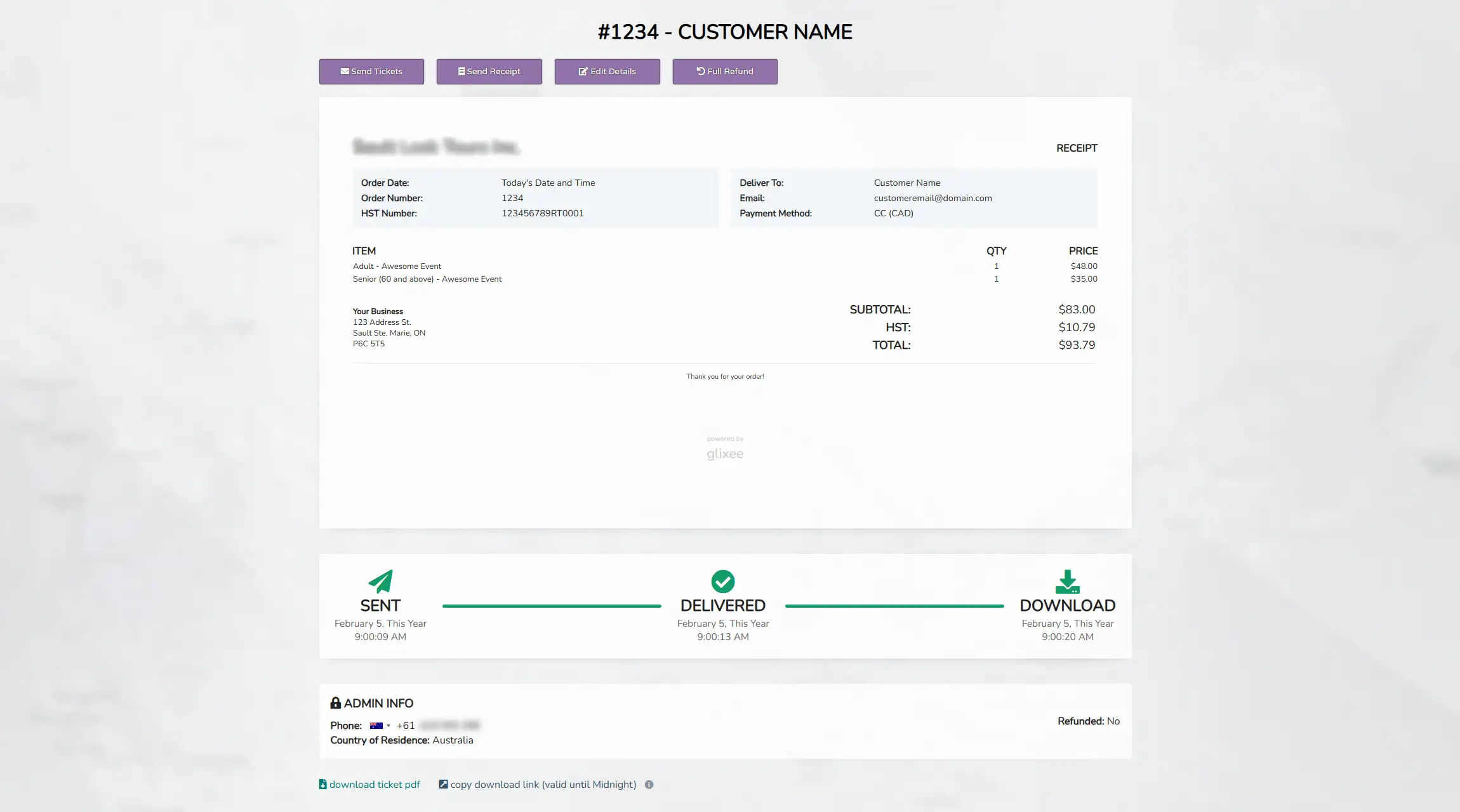 glixee transaction reporting